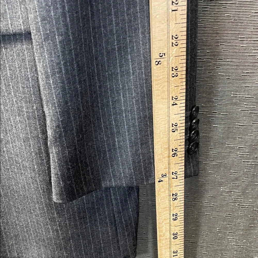 Banana Republic Gray Striped‎ Wool Blazer